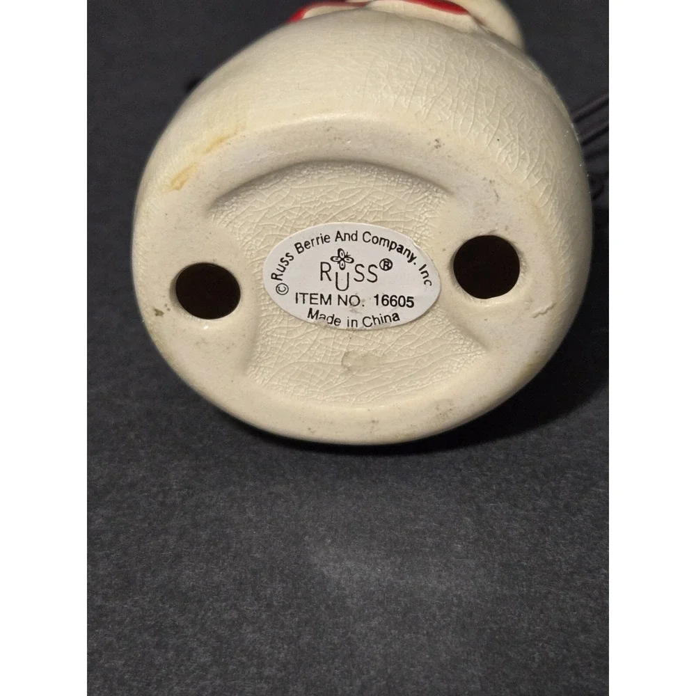 RUSS Snowman Angel Christmas Tree Ornament Ceramic 4‎ 1/2